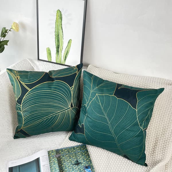 Pudebetræk 45x45 grøn linned pudebetræk dekorativ sofa