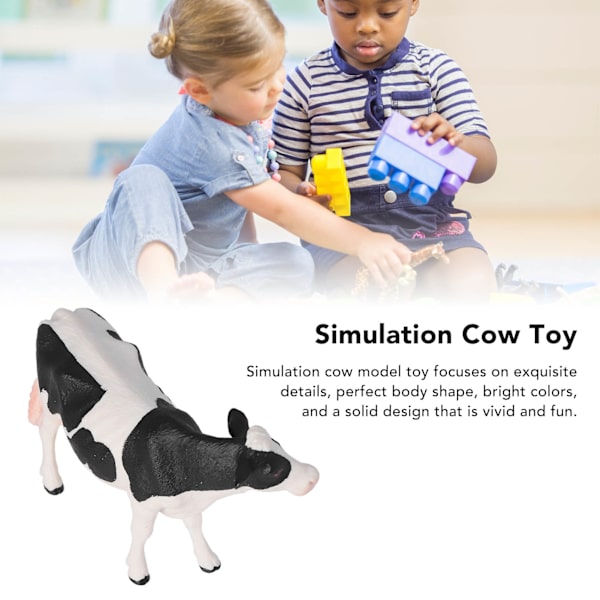 Solid Simulation Ko Model Levende Plast Børn Gårddyr Model Legetøj til Fantasi og Kreativitet Stimulation