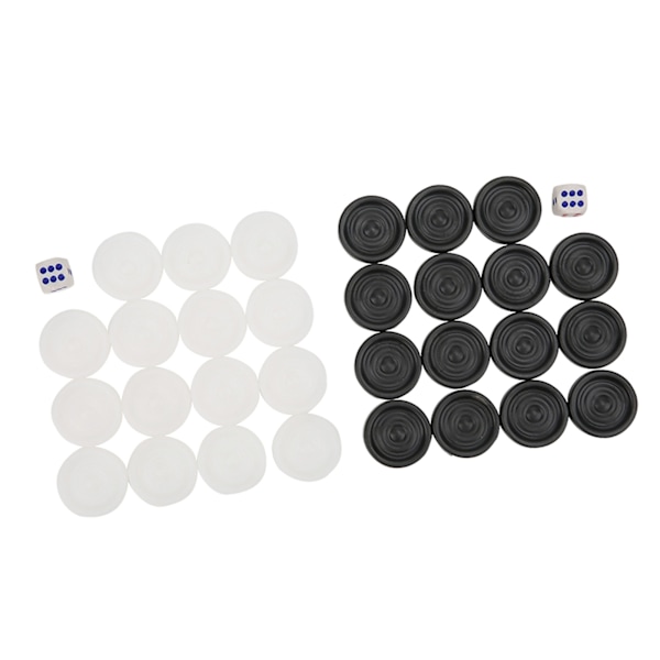 22mm Plast Sort Hvid Backgammon Brikker Spil Brikker Sæt Børn Legetøj