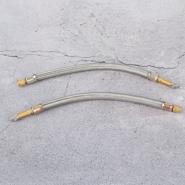 2 st Däckventilförlängare Adapter Rostfritt Stål Flätad Bil Universal 250mm