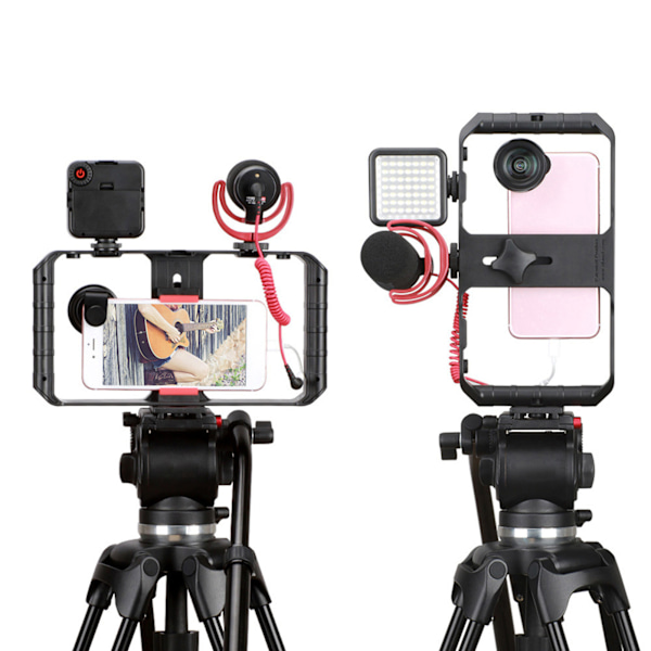 Smartphone Video Rig 3 Hot Shoe Mounts Filmmaking Case Stabilizer Ramme Stand
