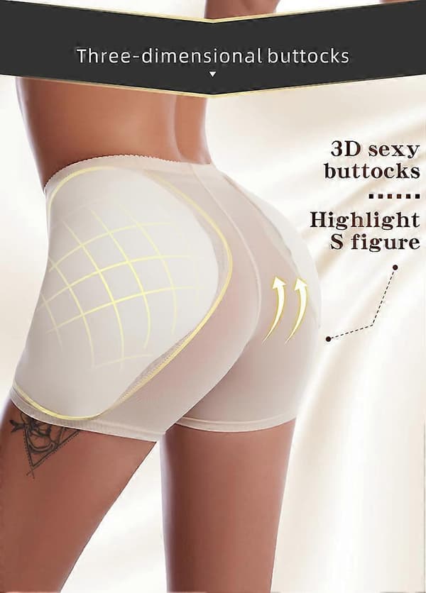 Dame Rumpeløfter Shapewear Hoftepuder Forstærker Trusser Shaper Boyshort Nude S