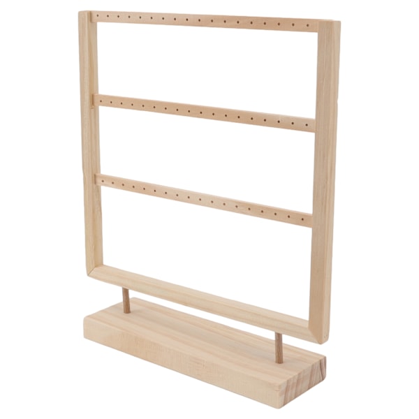 Øreringe Organizer Stand Log Farve Træ Øreringe Smykkeholder Opbevaringsdisplay Stand til Hængende Øreringe 3 Lag