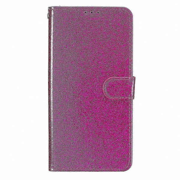 Glitter læderpung etui med stativ til Galaxy A36 5G, ridsefast telefoncover Pink Rose
