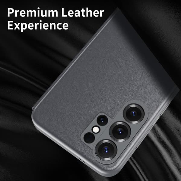 【03】Samsung Galaxy S26 Ultra 5G Nahkakotelo Smart View -ikkunalla Grå