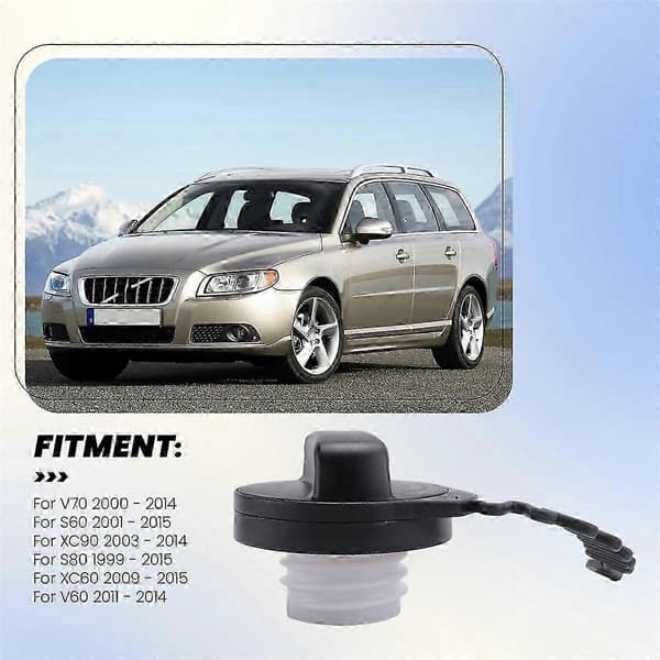 Olietankdæksel til V70 S60 XC90 S80 XC60 1999-2015 modeller Black