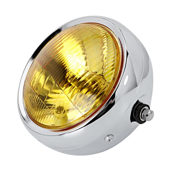 Retro Gul Linse Motorcykel Rund Modificeret Forlygte Passer til CG125 GN125 (Elektroplet)