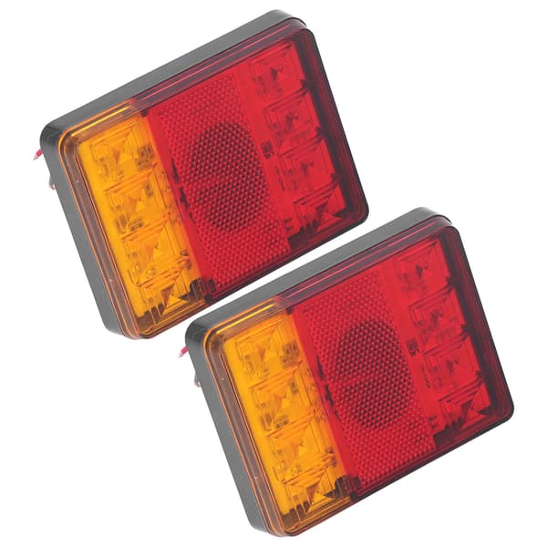 2 stk. Baglygte 12V 8LED Bagbremselys Blinklys Lampe til Trailer Campingvogn UTE Camper ATV