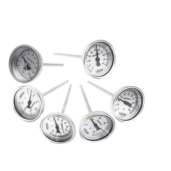 Rustfrit stål bimetallisk termometer 1/4PT gevind L=100mm 0~50~300℃ WSS-303 til rørledning 2-tommer diameter 100 degree