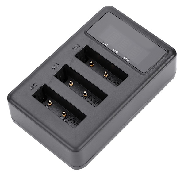 Action Kamera Batterioplader 3 Slot USB Opladning Sort Tilbehør til Sony NP-BX1