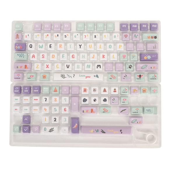 124 Tangentbordstangenter Mekaniska XDA Höjd PBT Värmesublimering Tangentbordstangenter för 61 87 96 98 104 108 Tangentbord