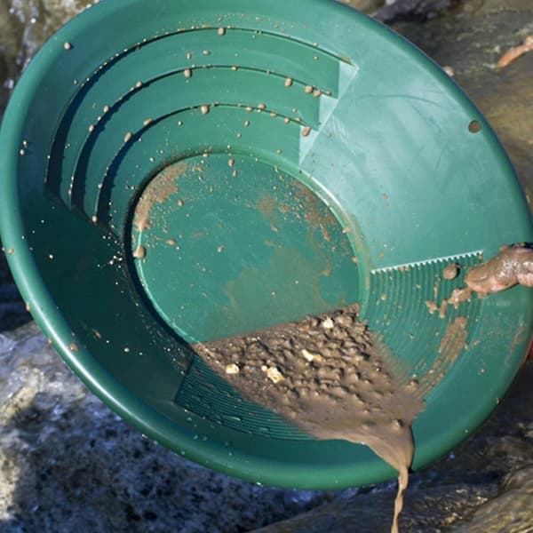 【03】1 stk. Plast Guldvaskepande Minedrift Uddybning Prospektering Flodværktøj Guldvaskeudstyr, grøn
