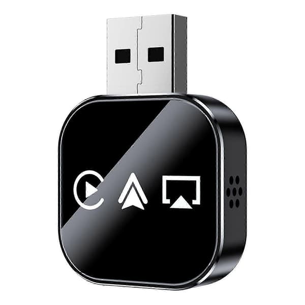 【03】3-i-1 Trådlös CarPlay-adapter - AI Smart Box för Apple & Android Auto, Plug & Play, Stöder Netflix, ESPN, YouTube, TikTok IOS. Svart IOS . Black