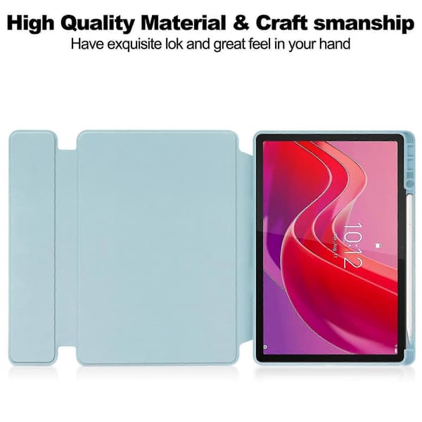 【03】Tangentbordsfodral i Läder för Lenovo Tab M11/Xiaoxin Pad 11 2024 Sky Blue
