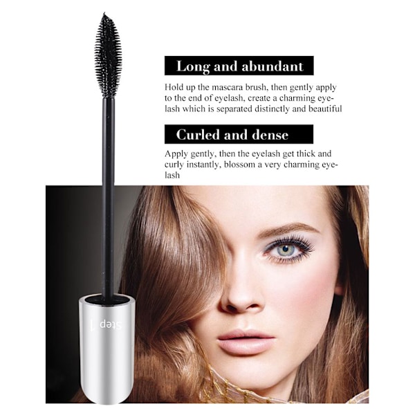 Dubbelsidig 4D Ögonfransförlängningsmascara Vattentät Silk Fiber Volume Mascara Långvarig Mascara