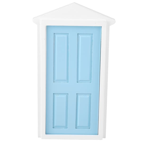 1:12 Dockhus Miniatyrer Trädörr Barn Rolig Leksak Present Dekor (Blå)