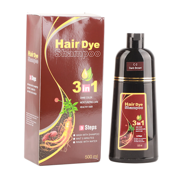 500 ml Hårfarve Shampoo Herbal Hårfarve Shampoo til Mænd og Kvinder