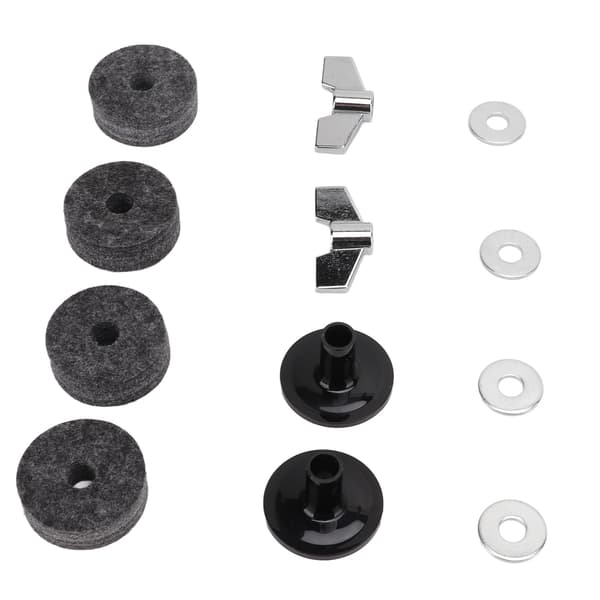 12 kpl symbaalin korvaustarvikkeet huovat holkit 4 cm hi hat -kytkinkuppi siipimutterit aluslevy (harmaa)