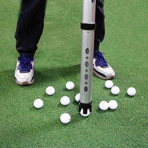 Golfboldopsamlingsværktøj Top Golfboldopsamler med opbevaringstaske og golfkøllerensebørste, bærbar boldrør til putterdispenser