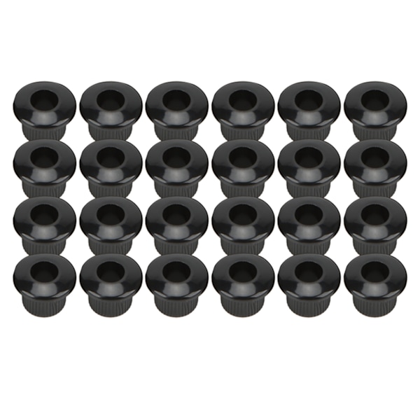 24 st Gitarrsträng Knapphylsor 10mm Högpresterande Plastmaterial Halvsluten Design Gitarrdelar Svart