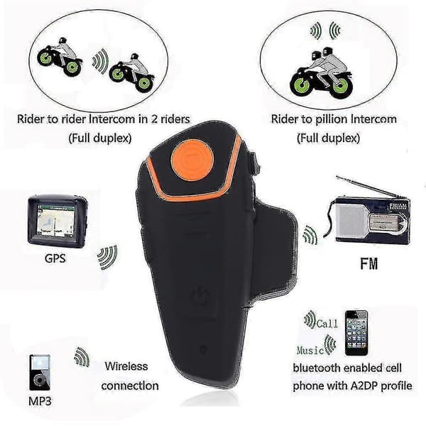 Bt-s2 1000m Vandtæt Motorcykelhjelm Bluetooth Headset Motorcykel Intercom