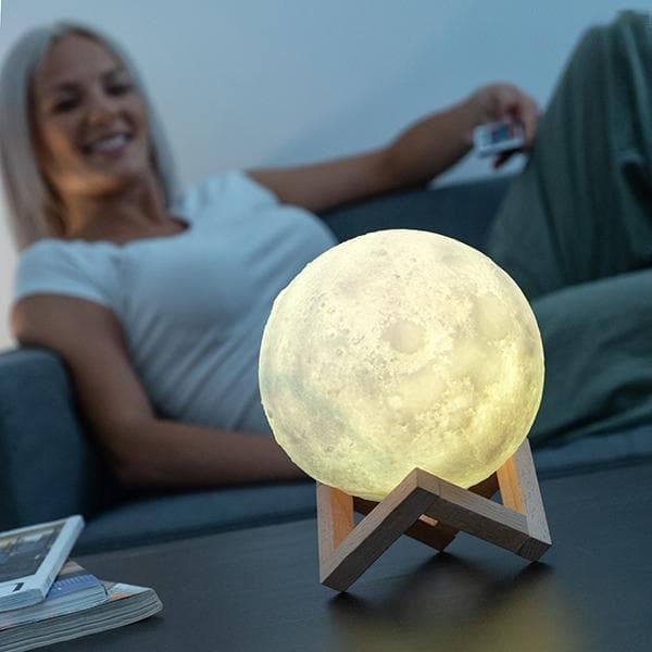 【03】Lampe - Månelampe 15 cm / Natlampe - Månelampe - Justerbar farve multifarve multifärg multicolor