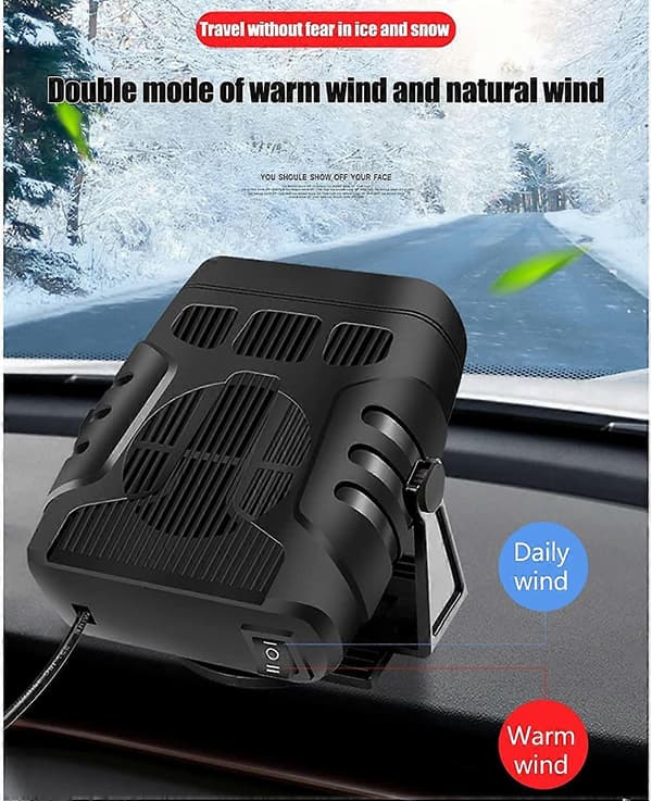 Bilvarmer Afrimningsvarmer 12V 120W/24V 200W Bærbar Forrudeblæser