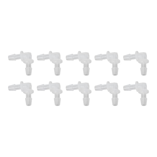 10 st Rörböj 90 Graders Anslutningsadapter L-formad Lik Diameter Plastkopplingar 6.4mm