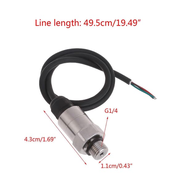 G1/4 Tryksensor Kompakt og let vandstandssensor til måling af væske- og gastryk Hurtig montering Holdbar 15Mpa