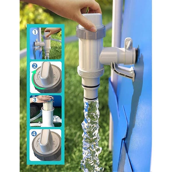 Poolslangeadapter, poolslangeholder og stempelventil, poolreservedele til fritstående pools, B B