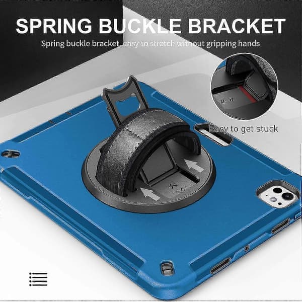 Til iPad Pro 13 (2024) Etui Støttefunktion PC + TPU Robust Beskyttelse Med Skulderrem - Blå, zxl Blue