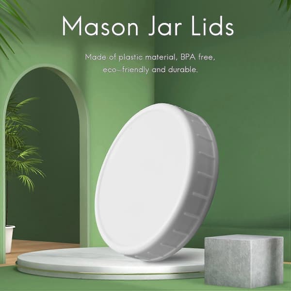 10 st plastlock med räfflor för 86 mm standard masonburk med vanlig mun