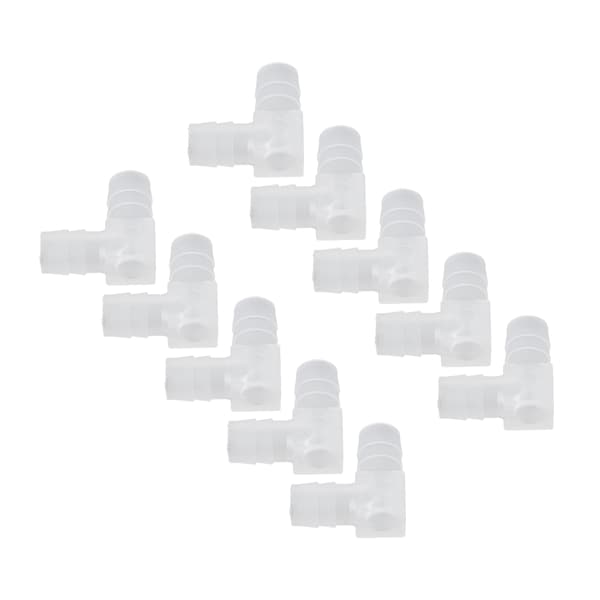 10 stk. Albue Slange Studs Plastik Fitting 90 Graders Lige Barbeforbindelse Adapter L Form til Akvarium 10mm