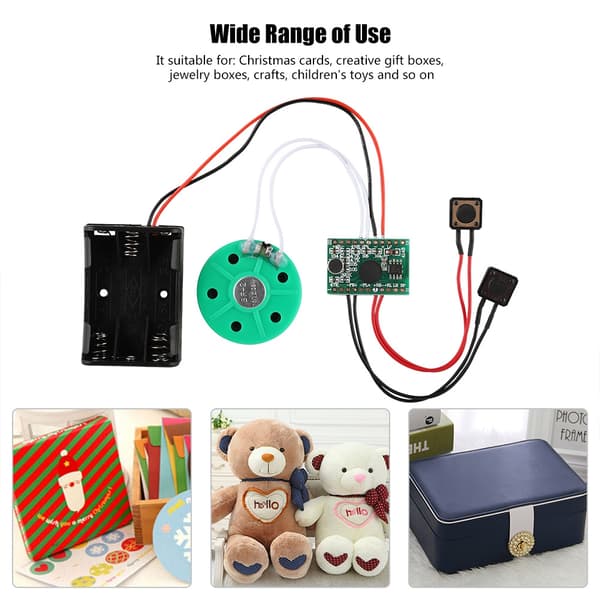 60-sekunders Inspelningsuppspelning DIY Röst Gratulationskort Modul Kabel Förlängd 10CM