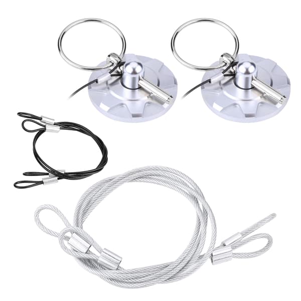 2 stk. Universal CNC Billet Aluminium Racing Bonnet Hætte Pin Lås Udseende Kit Sølv