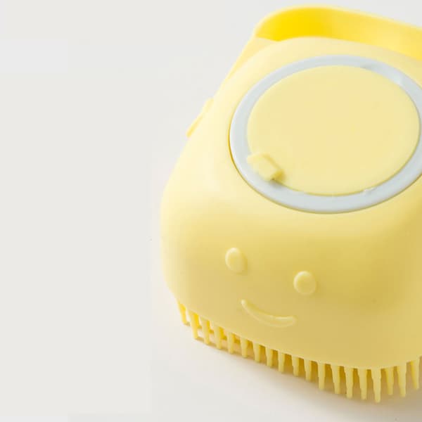 Kæledyrsbørste Multifunktionel Komfortabelt Greb Silikone Kæledyrsbrusekam til Kæledyr Katte Hunde Gul