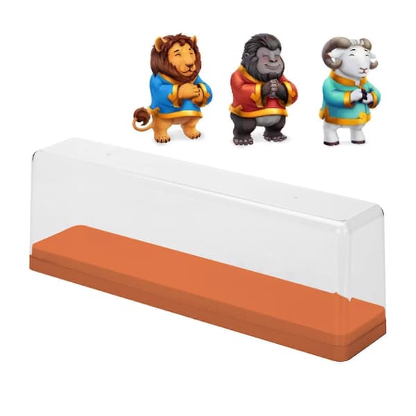 Actionfigur Förvaringslåda Dammtät Stapelbar Transparent Tecknad Figur Docka Displayfodral Orange