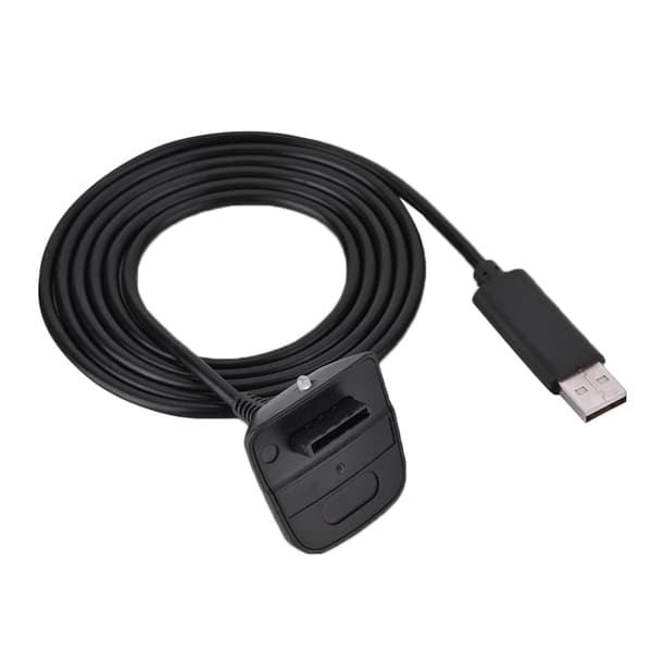 Til Microsoft til Xbox 360 trådløs controller USB-oplader hurtigopladningskabel (sort)