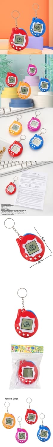 【03】2-pack Tamagotchi Virtuellt Husdjur Nyckelring - Retro LCD digitalt spel för barn, Mini elektronisk leksakspresent 2 pack random color