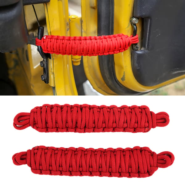 2 st Dörrbegränsningsrep Skydd Begränsande Rem Passar för Jeep Wrangler TJ 1997-2006 Röd