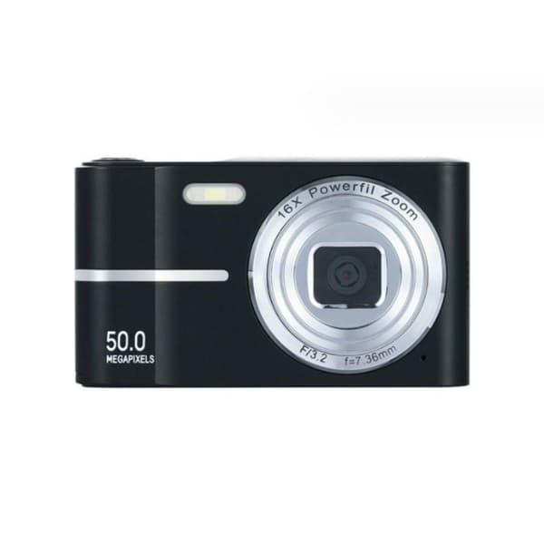 【03】Portable Classic Retro Digital Camera 4K 50MP 16x Digital Zoom 2.4 Inch Screen Black