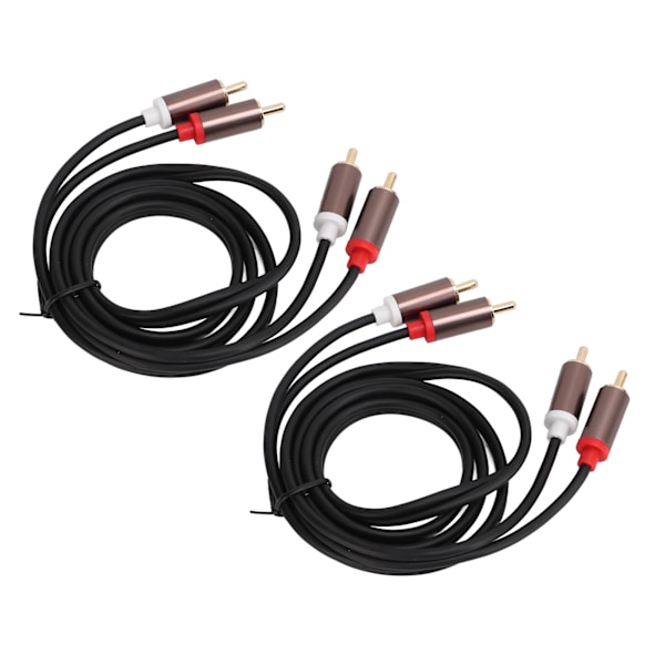 2 st AV-ljudkabel PVC Flätad Skärmad RCA Förlängningssladd för Förstärkare Högtalare Spelare