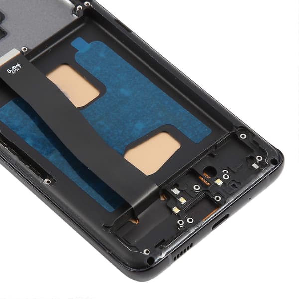 【03】För Samsung Galaxy S20 Ultra SM-G988B 6,78 tum TFT LCD-skärm Digitizer Komplett Montering med Ram, Stöder Inte Fingeravtrycksidentifiering Black