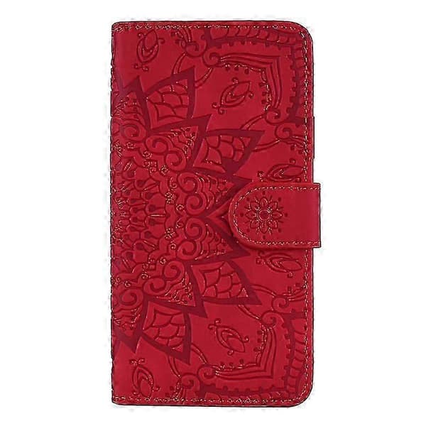 Plånboksfodral för Samsung Galaxy A52/A52S Premium PU-läder Flip Cover Mandala -XN Red