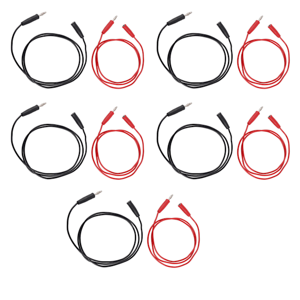 5 Set 4mm Banankontakt Testkabel Hane till Hona 0.75mm² Anslutningskabel Elektronisk Testkabel