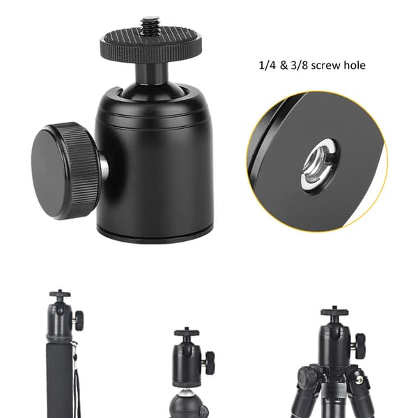 K26 360° roterbar mini-stativ monopod panoramisk kuglehoved 1/4 tomme montering til spejlreflekskamera