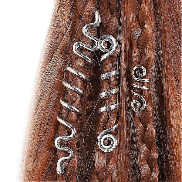 28 stk Dreadlock-tilbehør Spiralfletninger Hårsmykker Hårringe Manchetter Hårcharms