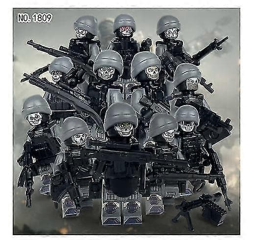 Ny version Ghost Squadron 1809 Små partiklar Militärfigur Modell Hörlurar Vapenutrustning Byggklossleksaker