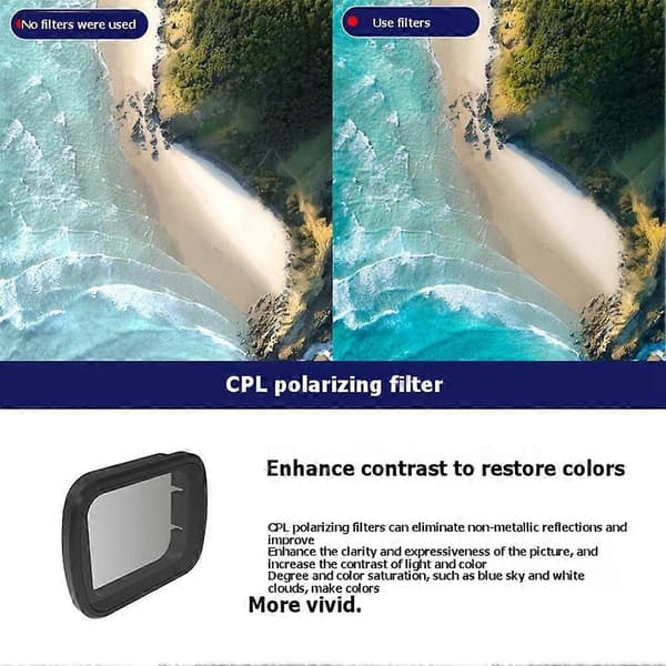 Til DJI Lito X1-filter CPL/ND8/ND16/ND32/ND128-filter Ridsefast, pletafvisende HD-filter A Black Cpl