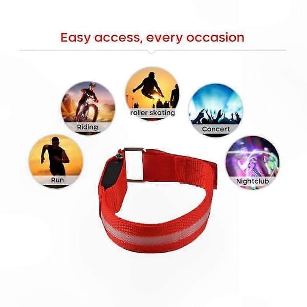 USB-uppladdningsbart LED-armband för nattlöpning, säkerhetslampa för utomhussporter för arm eller ben 04 USB charging